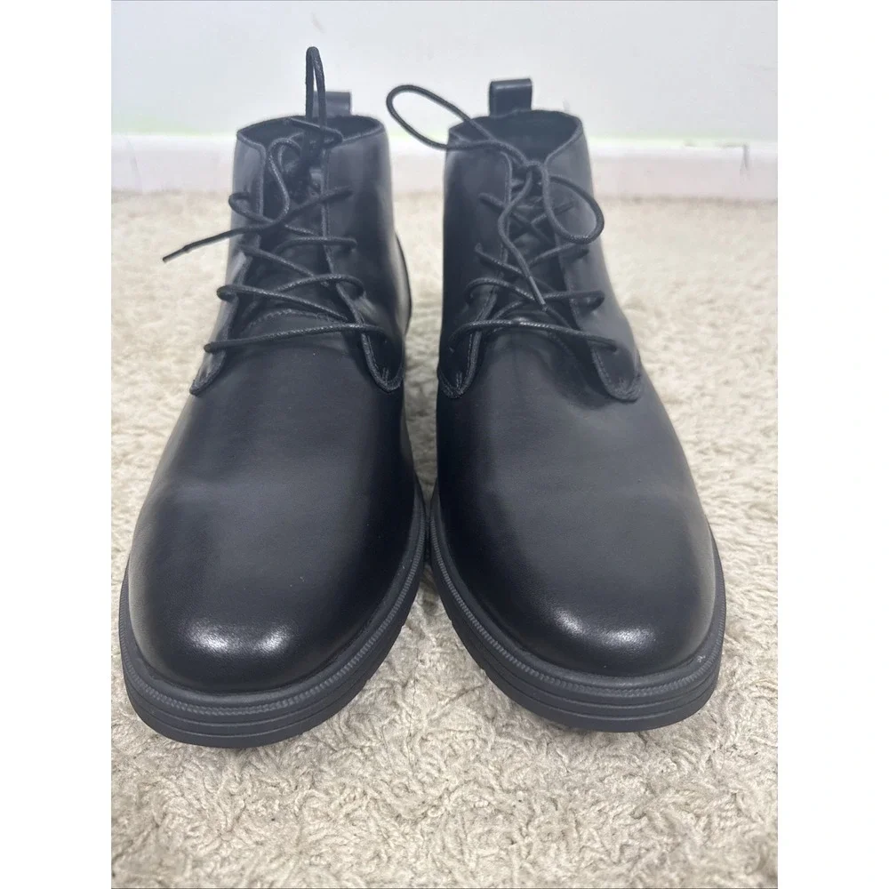 Orthocomfoot Black Orthopedic Leather Chukka Boots Mens 12M Arch Support Comfort